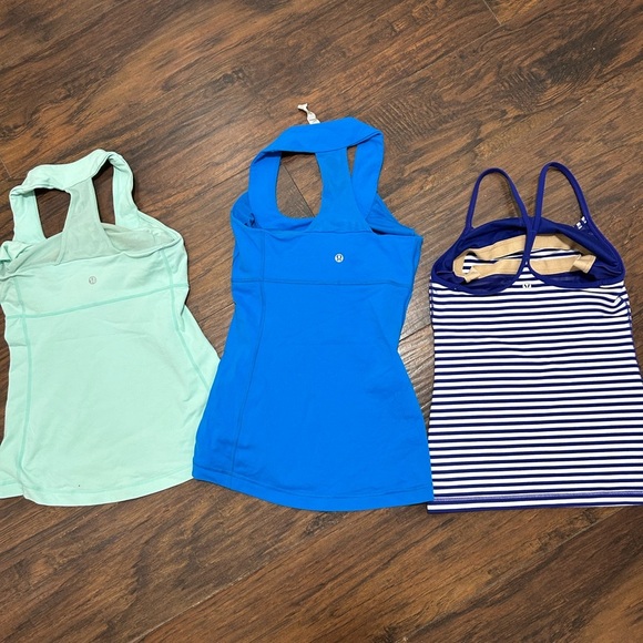 Lululemon Athletica Tank Tops - Mint, Blue, and Navy Striped - Picture 2 of 8